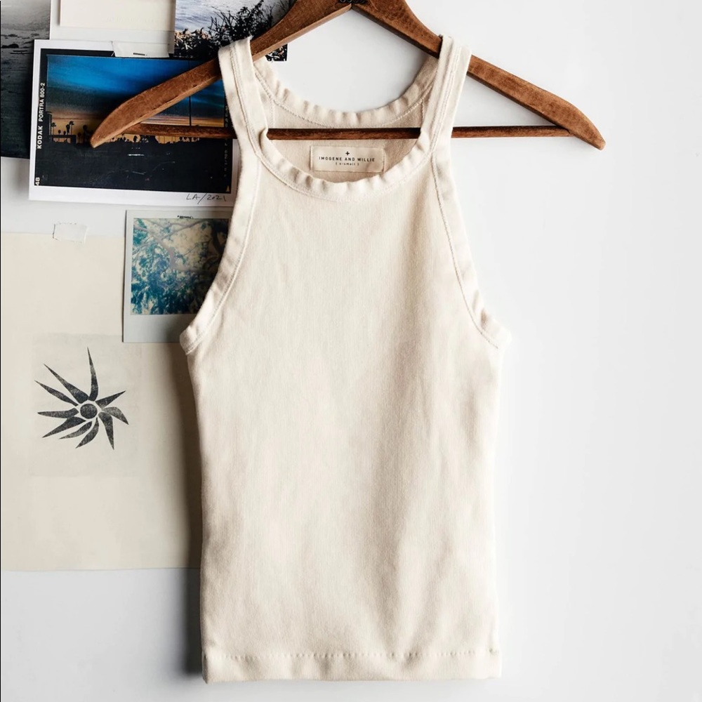 Imogene + Willie Vintage Ribbed Tank Cream/White